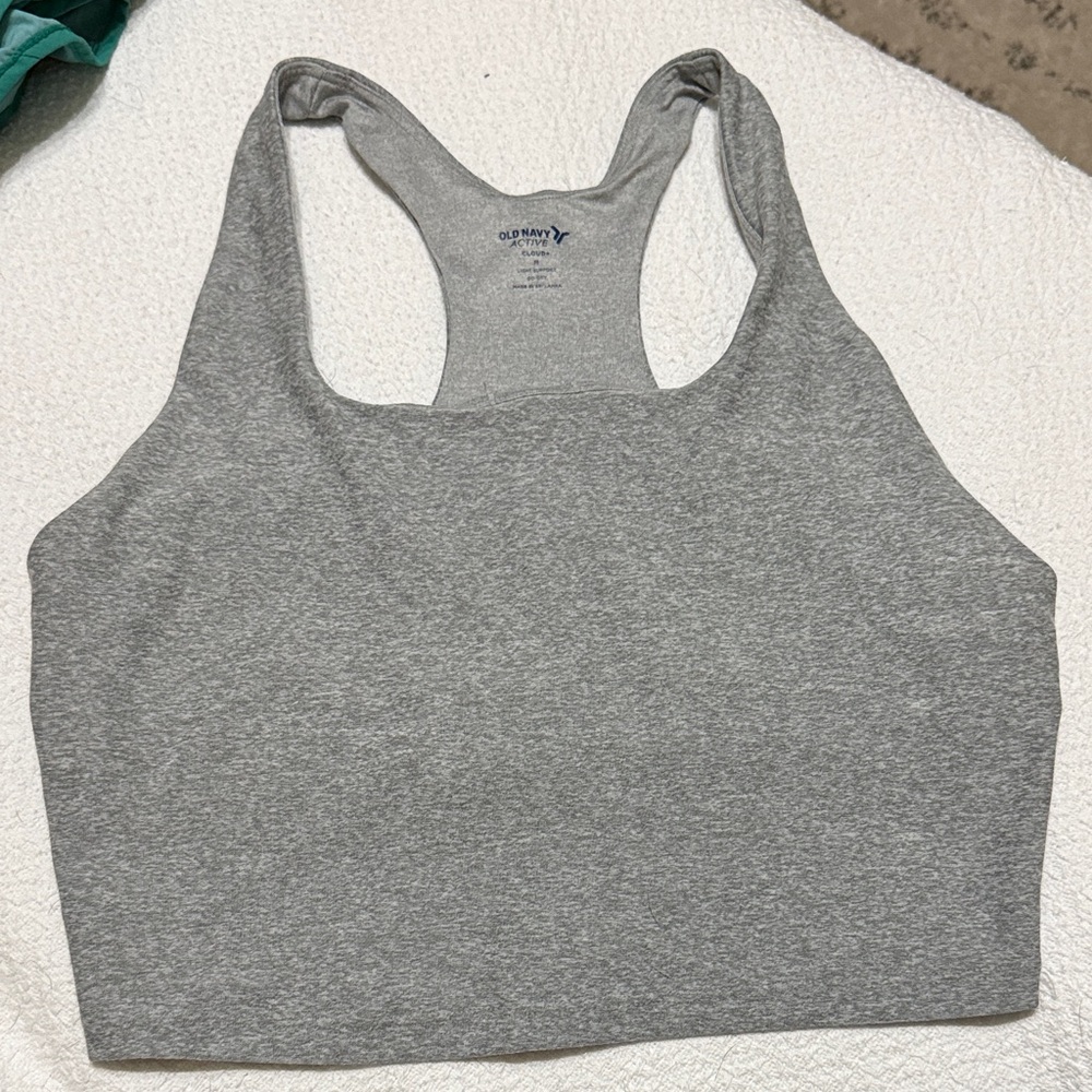 Old Navy Light Heather Gray Racerback Sports Bra